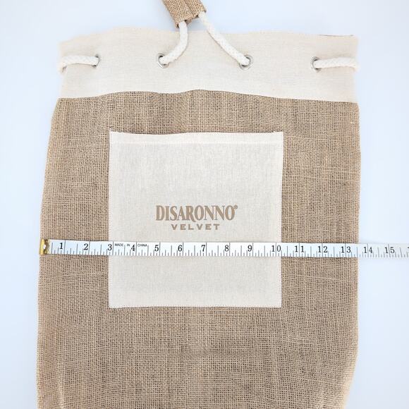 DiSaronno Velvet Cream Canvas Drawstring Bucket Bag / Backpack with Pocket - NEW - Picture 9 of 14